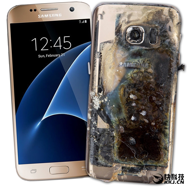 英國(guó)一臺(tái)三星S7未充電突然自爆:濃煙滾滾如燒烤