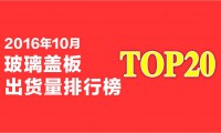 2016年10月玻璃蓋板出貨量排行榜