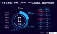 迪信通發(fā)布1月手機零售指數(shù)報告：華為、OPPO、vivo三足鼎立