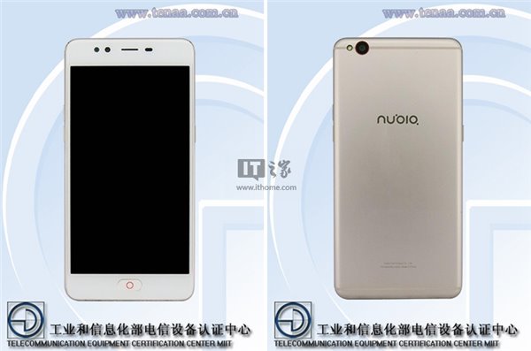 努比亞新機(jī)亮相工信部：雙攝、Home鍵造型惹眼