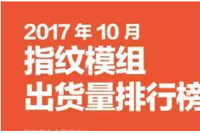 2017年10月指紋模組排行榜