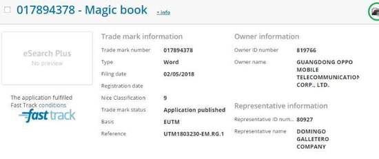 華為在歐盟搶注R系商標 OPPO搶注Magic Book