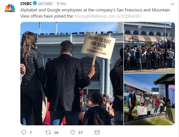 谷歌大罷工席卷全球 47個辦事處規(guī)模超歷史