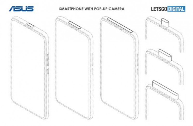 從日前公開(kāi)的專利來(lái)看，華碩在彈出鏡頭的設(shè)計(jì)上更加夸張。不僅是從中間位置升起，甚至還考慮超寬幅的雙攝模塊。