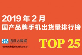 2019年2月國產(chǎn)品牌手機(jī)出貨量排行榜