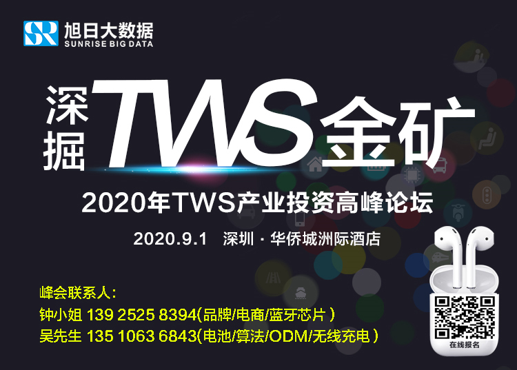 【高峰論壇】2020年TWS產業(yè)投資高峰論壇將于9月1日舉辦